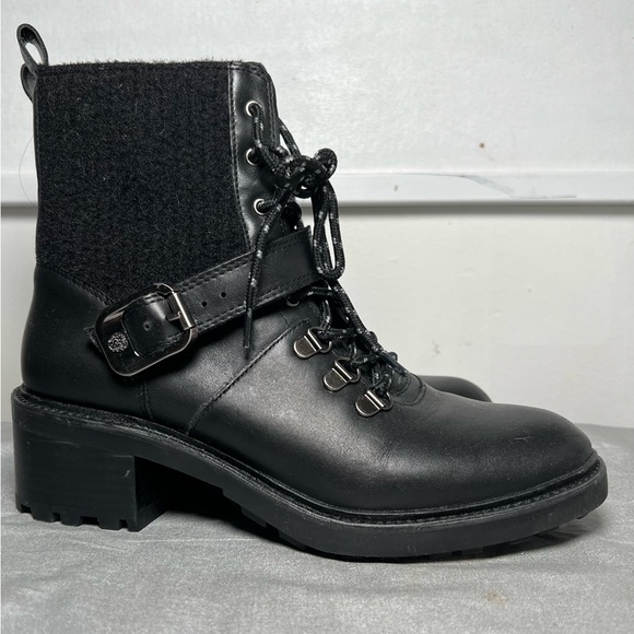 Vince Camuto Combat Leather Boots - Picture 2 of 9